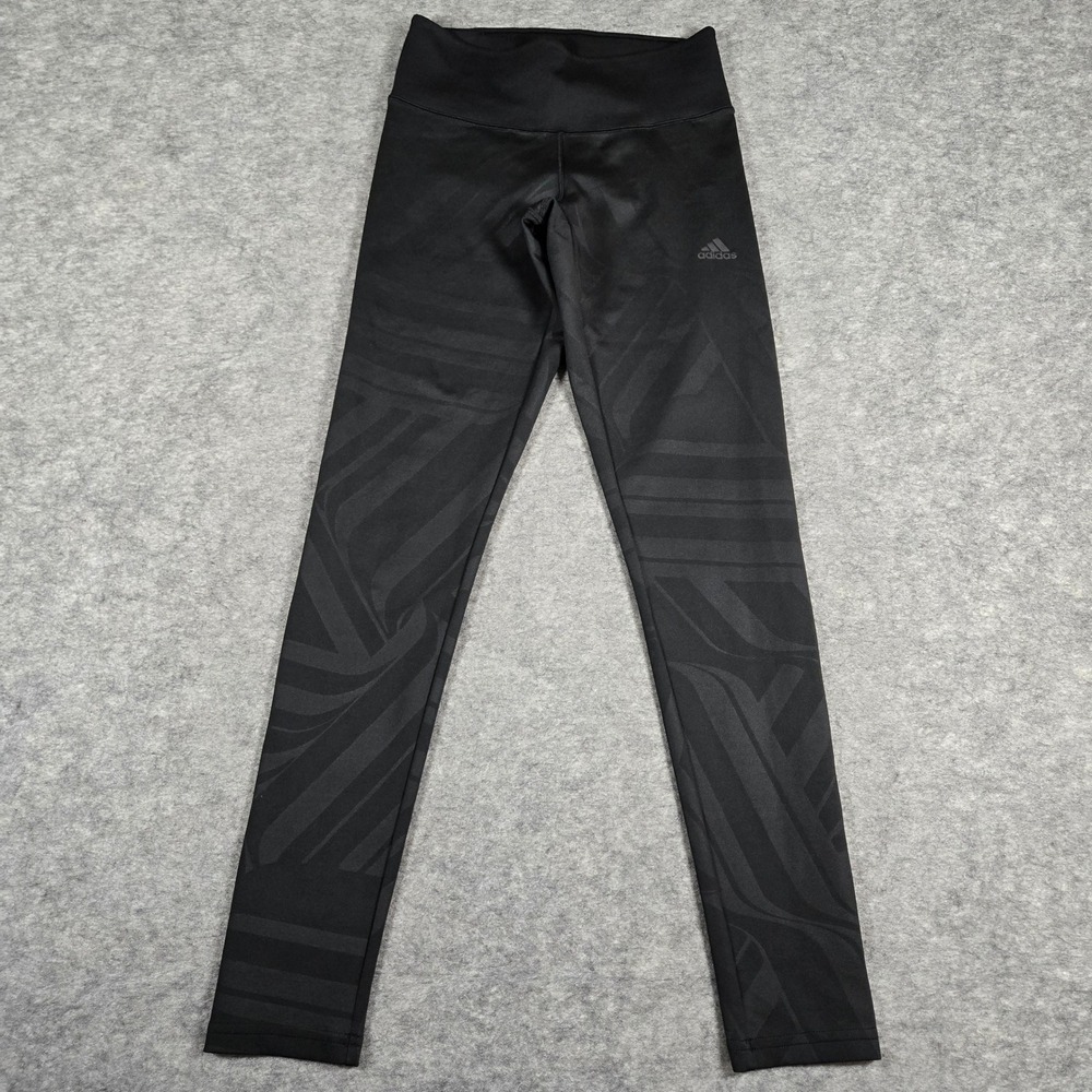 Adidas Womens Black Climalite Graphic Athletic Leggings XS